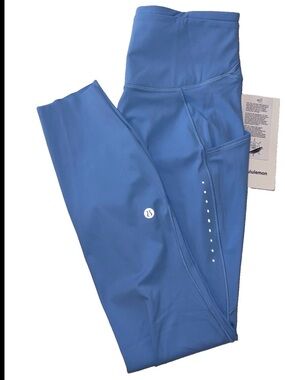 NWT•LULULEMON•SIZE 6•FAST & FREE HIGH RISE 25” L TIGHT*POCKETS•SERENE BLUE $128